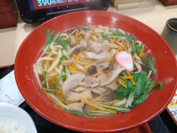 「京鴨ときのこのハリハリうどん」@得得うどん 伏見竹田店の写真
