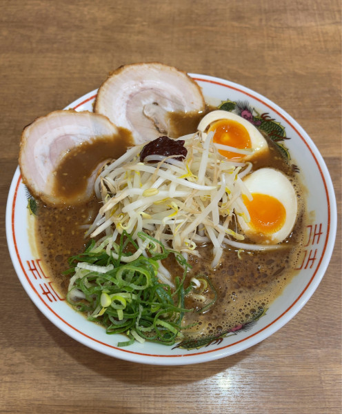 「みそとんこつ+とろーり味玉（1000円）」@とんこつラーメン 鷹多花の写真