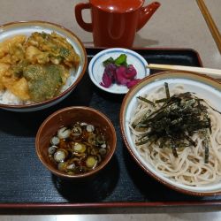 ざる蕎麦といか天丼セット 1100円