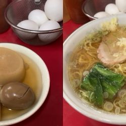 ニンニク入り大盛ラーメン＋おでん3個　1350円