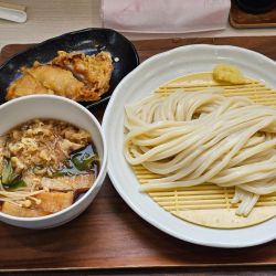 【限定】肉汁うどん＋ハーフとり天　850＋200円