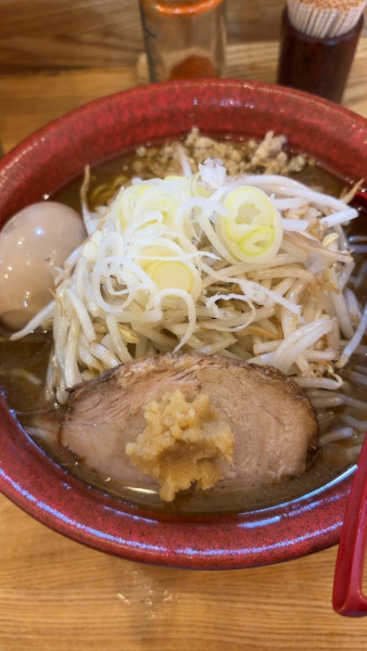 「煮卵味噌もやし増し」@拉麺大公 上大岡の写真