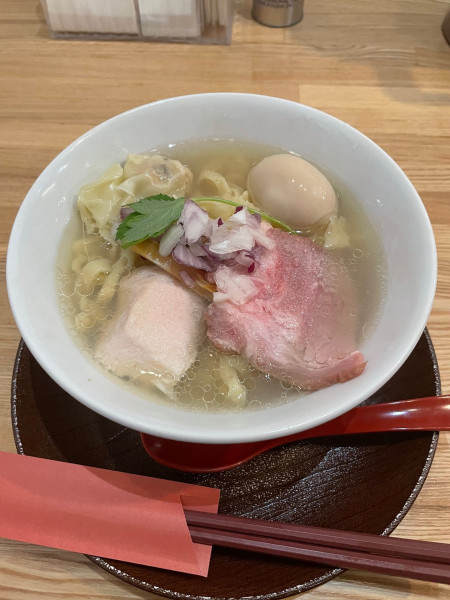 「味玉白だししなそば(麺大盛)」@手打ち正麺 Hachimitsuの写真
