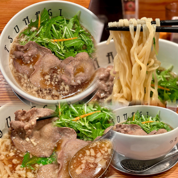 「【限定】牛たんハリハリ中華そば1300円」@らぁ麺屋 つなぎの写真