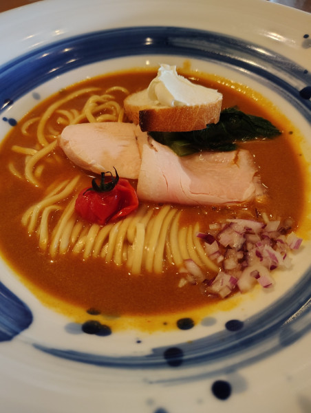 「Lobster bisque ramen w/risotto」@海老丸らーめんの写真