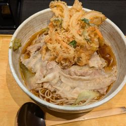 香味肉うどんそば変更、かき揚げ
