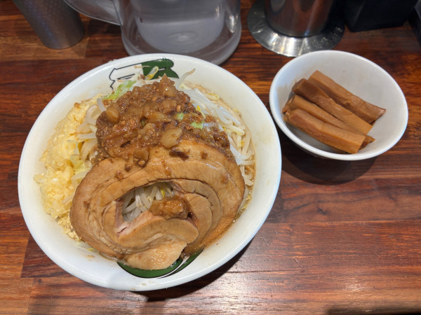 「濃厚そばミニ　メンマ」@雷 北松戸本店の写真