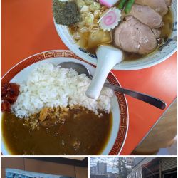 ワンタンメン＋半カレー