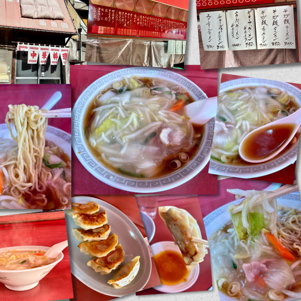 「もやしそば550円＋ギョウザ380円」@中華料理 蘭香園の写真