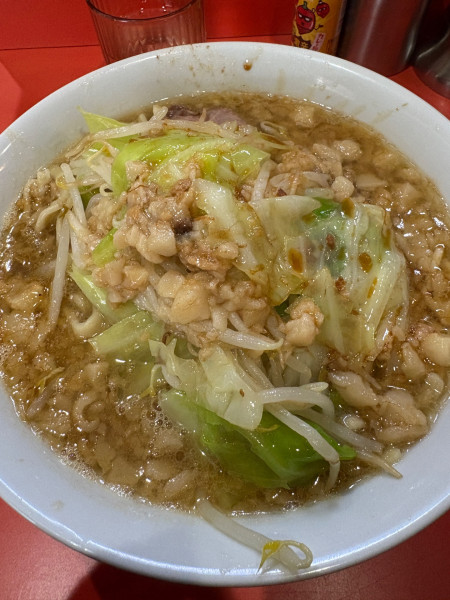「ラーメン（ハーフ）アブラカラメ」@ラーメン二郎 仙川店の写真