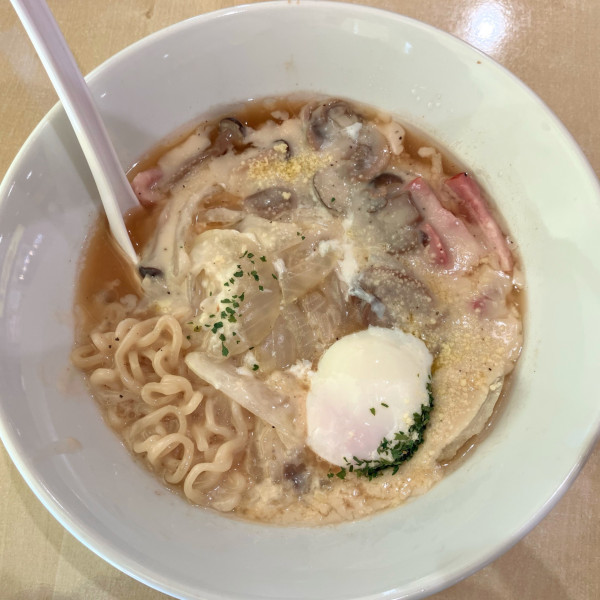 「カルボらーめんチャーハンセット1190円」@幸楽苑 ジョイフル本田千葉ニュータウン店の写真