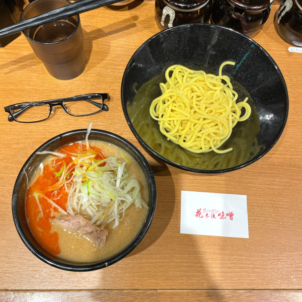 「辛つけ麺（麺ハーフ）」@花木流味噌 新橋店の写真