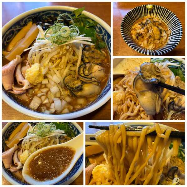 「【昼夜各15食】牡蠣の赤だし味噌ラーメン1380円飯140円」@寿製麺よしかわ 川越店の写真