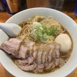 比内鶏肉そば+味玉+肉増し+大盛