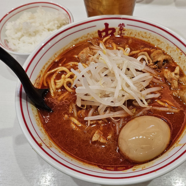 「北極ラーメン+味玉(醤油)+プチライス」@蒙古タンメン 中本 上板橋本店の写真