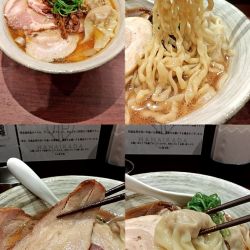 『チャーシューワンタン麺 醤油+平日限定 手揉み麺に変更』