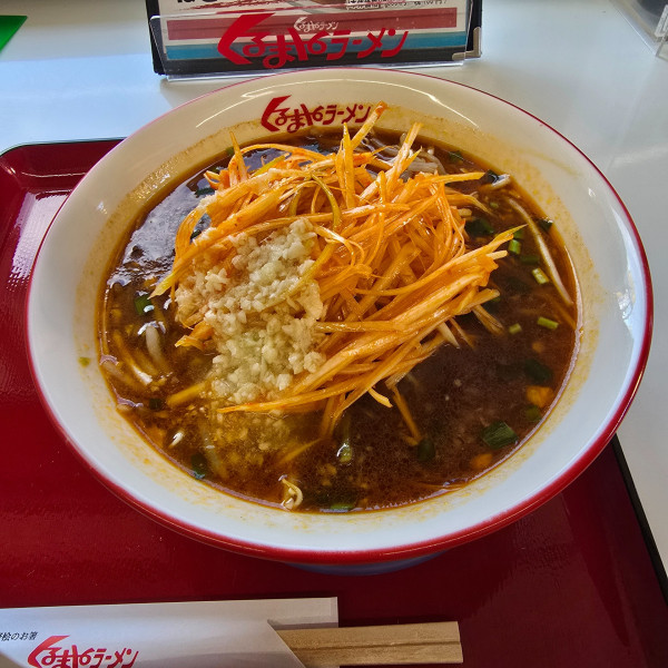「台湾ラーメン 太麺変更 ニンニク多め 辛味ネギ」@くるまやラーメン 東村山店の写真