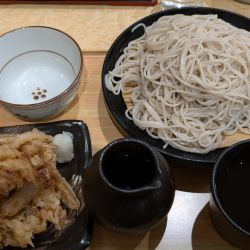 二枚もりかき揚げ付き、鳥から天