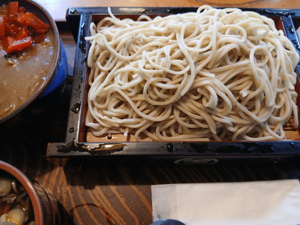 「もりそばセット（＋ミニカレー）1100円」@おそば まるか家の写真