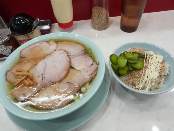 「中華そば+めし」@なぎちゃんラーメン 浅草橋駅前店の写真