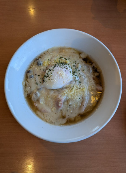 「カルボらーめん + 粉チーズ + にんにく」@幸楽苑 結城店の写真