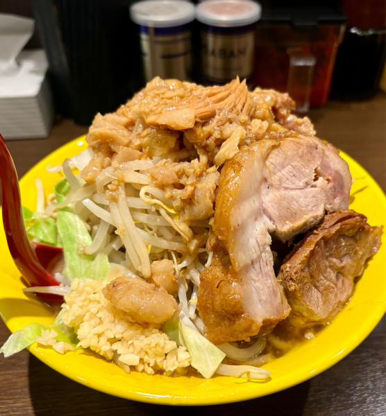 「小ラーメン（硬め、ニンニク少し、ヤサイ、アブラ増し）」@ラーメンイエロー 狛江店の写真