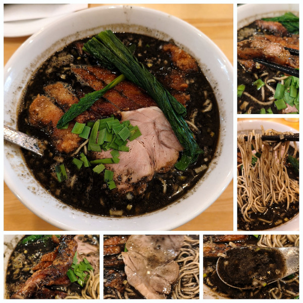 「黒胡麻排骨担々麺(4辛)＋海苔＋Ｓライス＝¥1500」@瀬佐味亭の写真