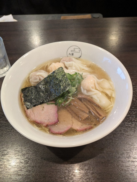 「特製ワンタン麺（ハーフ）白だし」@八雲の写真