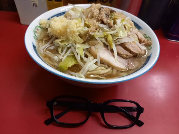 「大W豚入り(野菜・にんにく・あぶらあぶら)」@ラーメン二郎 目黒店の写真