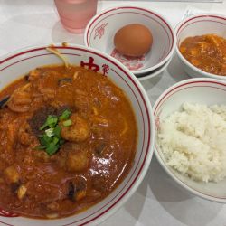 【限定】爆々麺10辛、定食、生卵