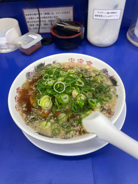 「ラーメン(ネギ多め、スープ濃い目)」@来来亭 福山蔵王店の写真
