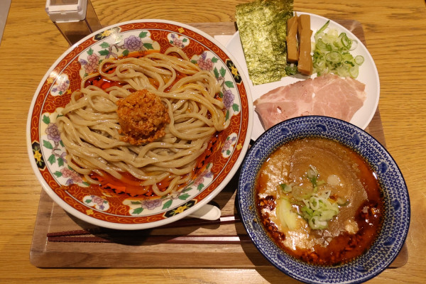 「坦々つけめん＋レアチャーシュー＋極太メンマ￥１５７３」@つけ麺ささ木 イーアス春日井店の写真