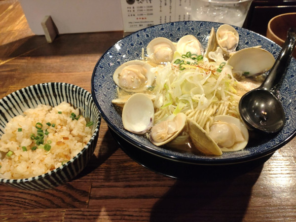 「はまぐりラーメン大盛＋ミニ帆立ご飯」@和風楽麺 四代目 ひのでやの写真
