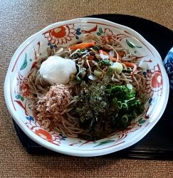 「山菜そば・冷」@はちまん茶屋の写真