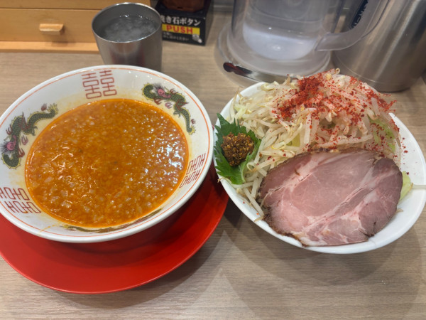 「辛つけめん豚煮干し大盛野菜増し」@つけめんTETSU 溝の口店の写真