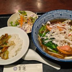 ランチ 鴨肉醤油麺＋鶏肉野菜炒め丼(1,000)