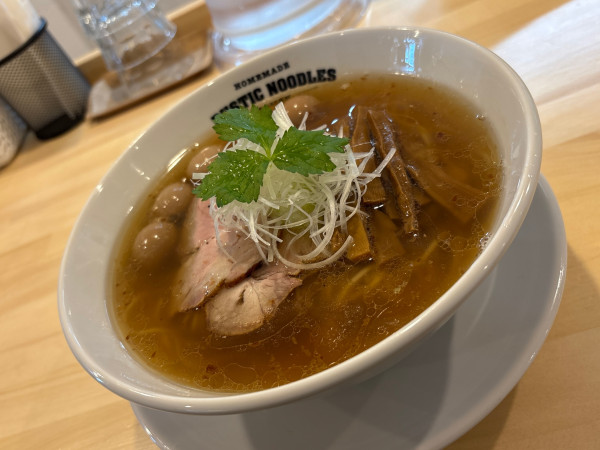 「汐ソバ＋特製(うずら変更)」@RUSTIC NOODLESの写真