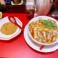 半チャーハン定食（かしわそば）¥1200