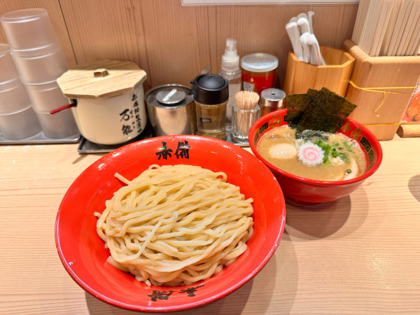 「特製豚鶏つけ麺（中）冷やし」@赤備の写真