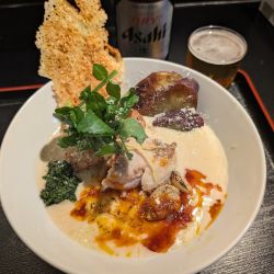 【限定】青森県産にんにくのクリームラーメン＋瓶ビール