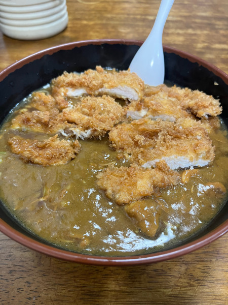 「チキンカツカレーラーメン(850円)＋大盛り(100円)」@ほづみとんかつ店の写真