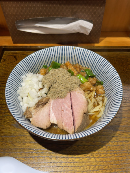 「マゼニボジャンキー+シマチョウ（1220円）」@ふく流らーめん轍 総本家 寺田町店の写真