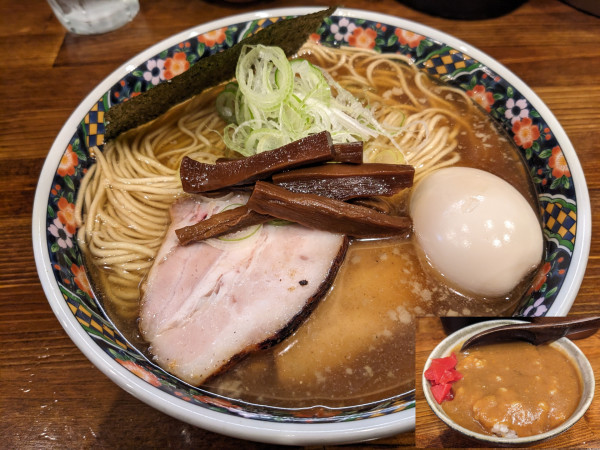 「奈つやの中華そば+味玉+茶碗カレー」@奈つやの中華そばの写真