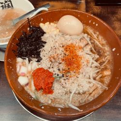 越後味噌らーめん 1,200円（大油）+煮玉子（クーポン）