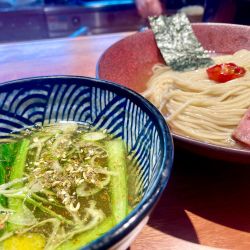 サッポロ赤星 + 本日のおつまみ → 昆布水つけ麺(塩)