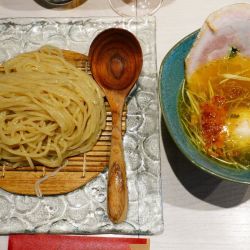 ざるつけ麺（塩・麺少なめ）＋味玉＋生ビール