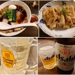 特製川越醤油そば＋生姜＋辛み玉＋ おつまみメンマ＋ハイボール