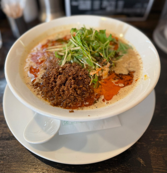 「白胡麻担担麺（固め･3辛／3痺￥1200）」@四川担担麺 阿吽 浅草店の写真