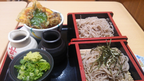 「信州重ね生蕎麦＋ミニ海老天丼」@お多福 さいたま新都心店の写真