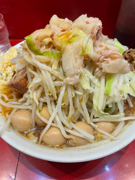 「小ラーメン ウズラ 崩」@ラーメン二郎 西台駅前店の写真